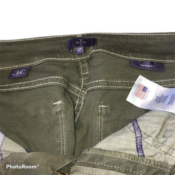 NYDJ Skinny Olive Green Jeans 6P - Picture 5 of 6